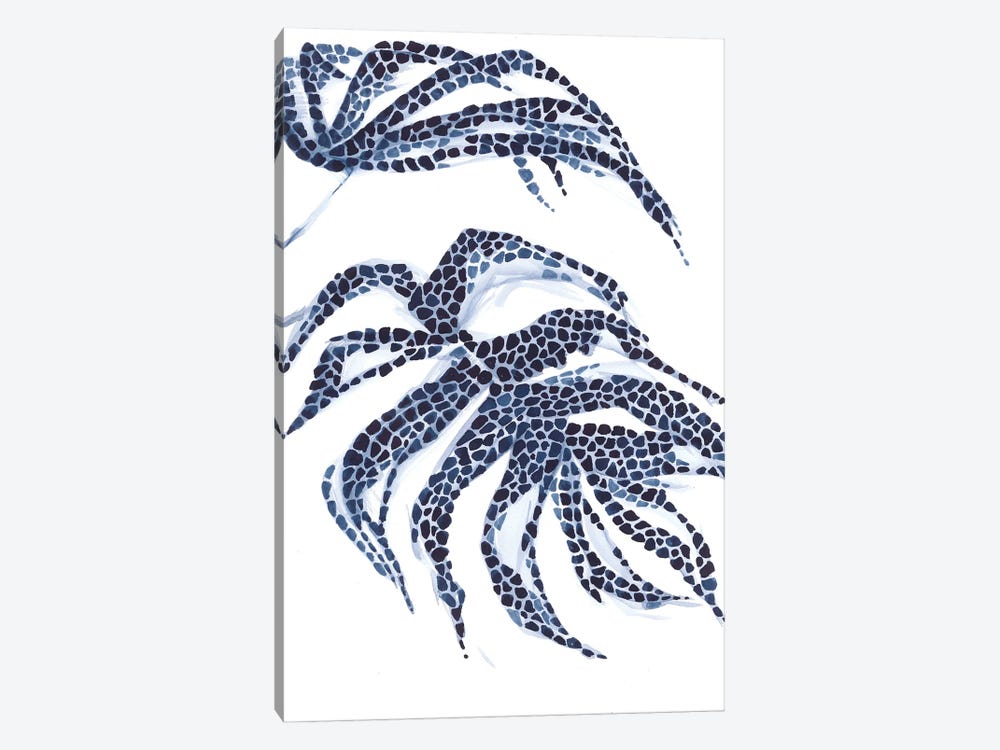 Abstract Blue Monstera by Ana Ozz 1-piece Canvas Art