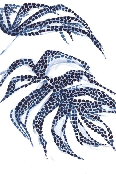 Monsteras: Abstract Blue Monstera by Ana Ozz