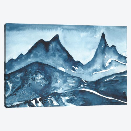 Dark Blue Mountains Canvas Print #AOZ15} by Ana Ozz Canvas Art Print