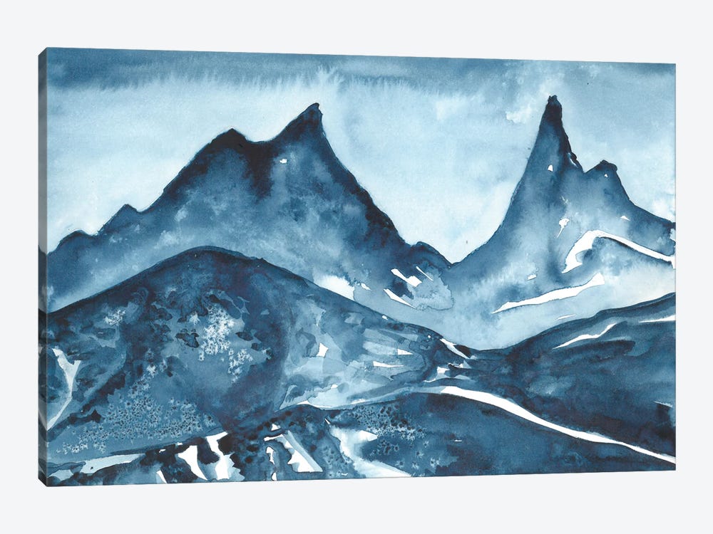 Dark Blue Mountains by Ana Ozz 1-piece Canvas Wall Art