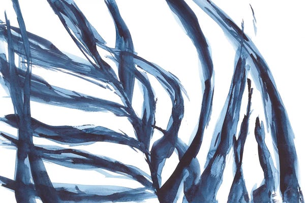 Fine Art Print: Large Blue Leaves by Ana Ozz