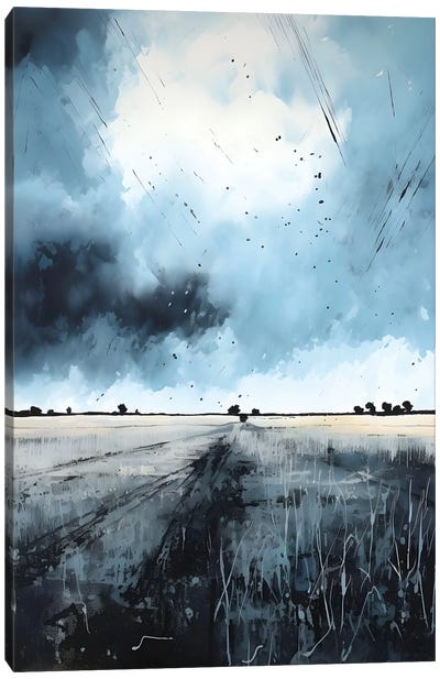 Stormy Grey Landscape Canvas Art Print - Ana Ozz
