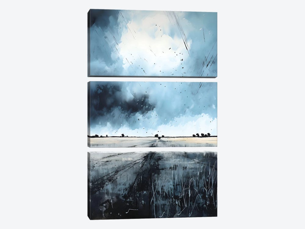 Stormy Grey Landscape by Ana Ozz 3-piece Canvas Art Print