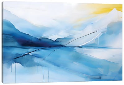 Abstract Blue Sky Canvas Art Print - Mountain Sunrise & Sunset Art