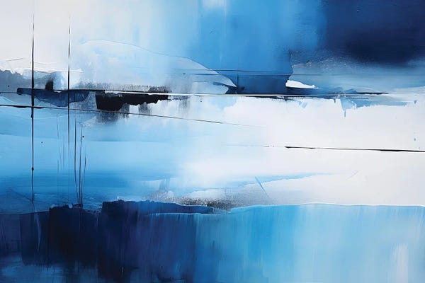 Ana Ozz: Blue Inspirational Abstraction by Ana Ozz