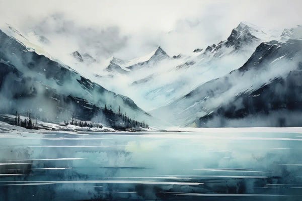 Dreamy Watercolor Artists: Blue Mountains by Ana Ozz