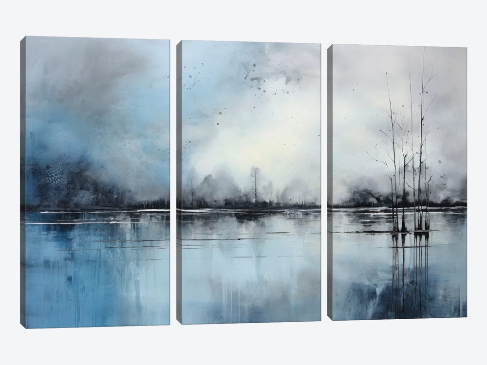 Foggy Lake by Ana Ozz 3-piece Canvas Art Print