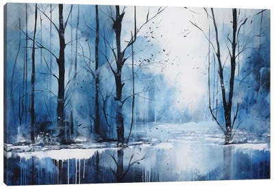 Mysterious Winter Landscape Canvas Art Print - Ana Ozz