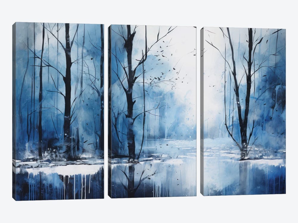 Mysterious Winter Landscape by Ana Ozz 3-piece Canvas Art