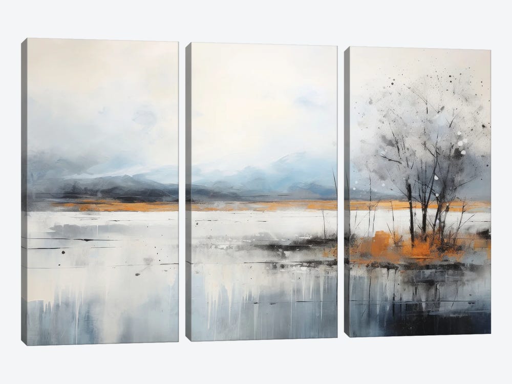 Grey Lake Landscape by Ana Ozz 3-piece Art Print