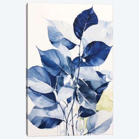 Blue Leaves I Canvas Print #AOZ178} by Ana Ozz Canvas Artwork