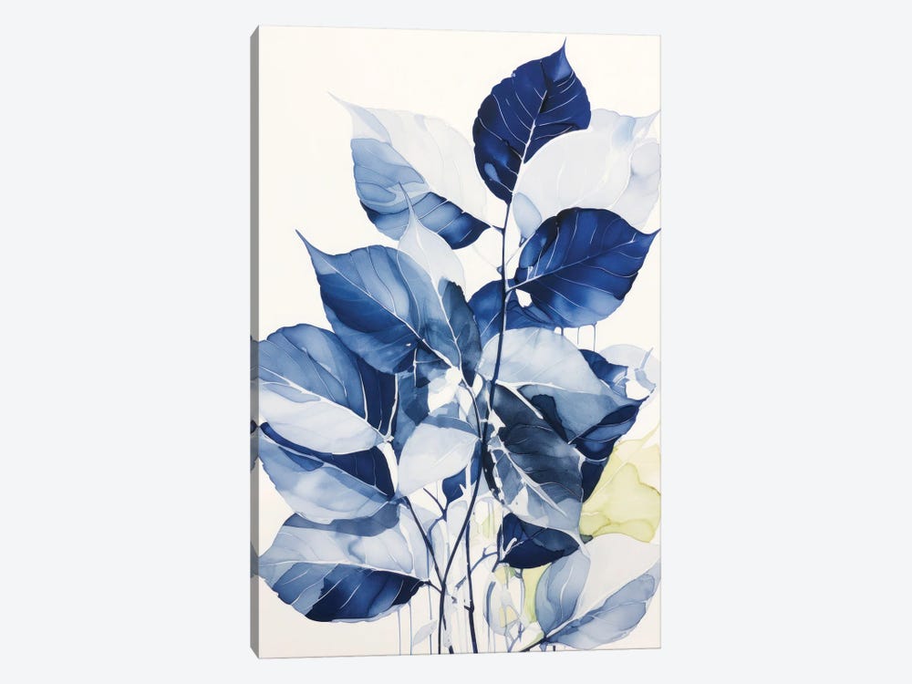 Blue Leaves I by Ana Ozz 1-piece Canvas Print