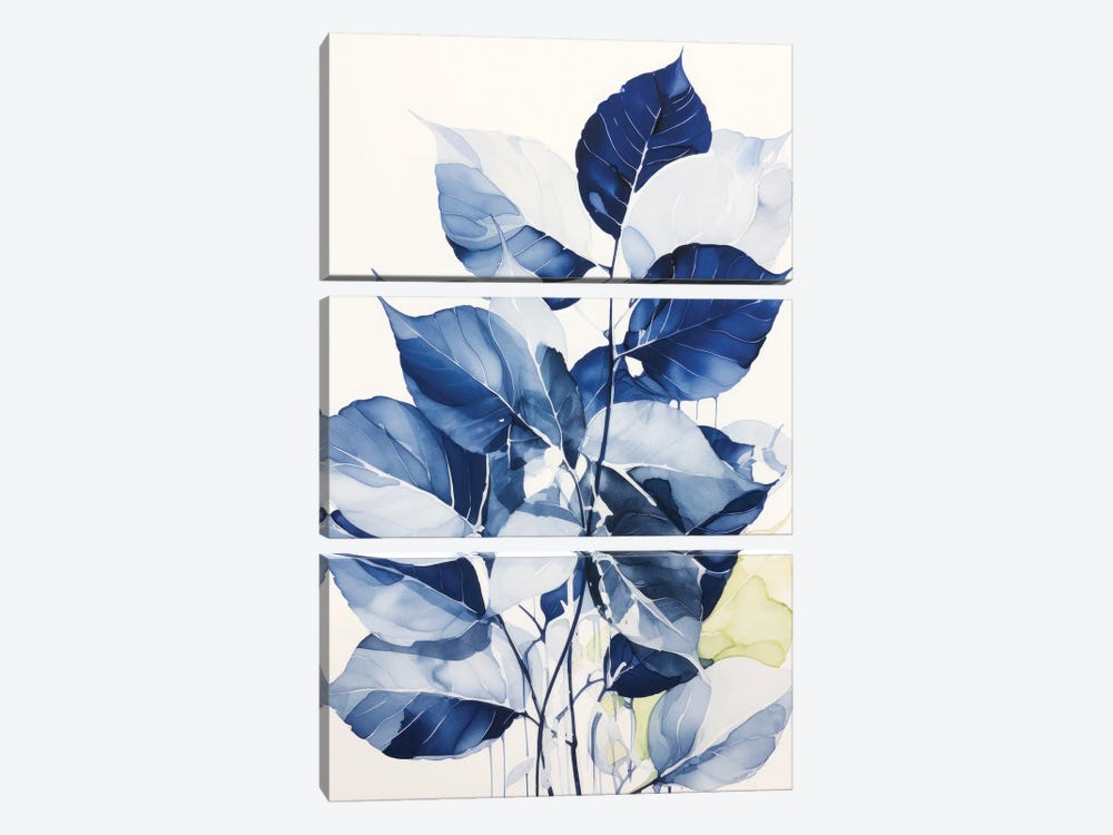 Blue Leaves I by Ana Ozz 3-piece Art Print