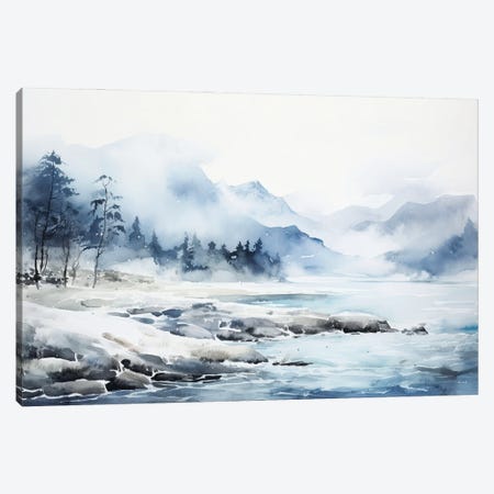 Foggy Blue Mountains Canvas Print #AOZ189} by Ana Ozz Art Print