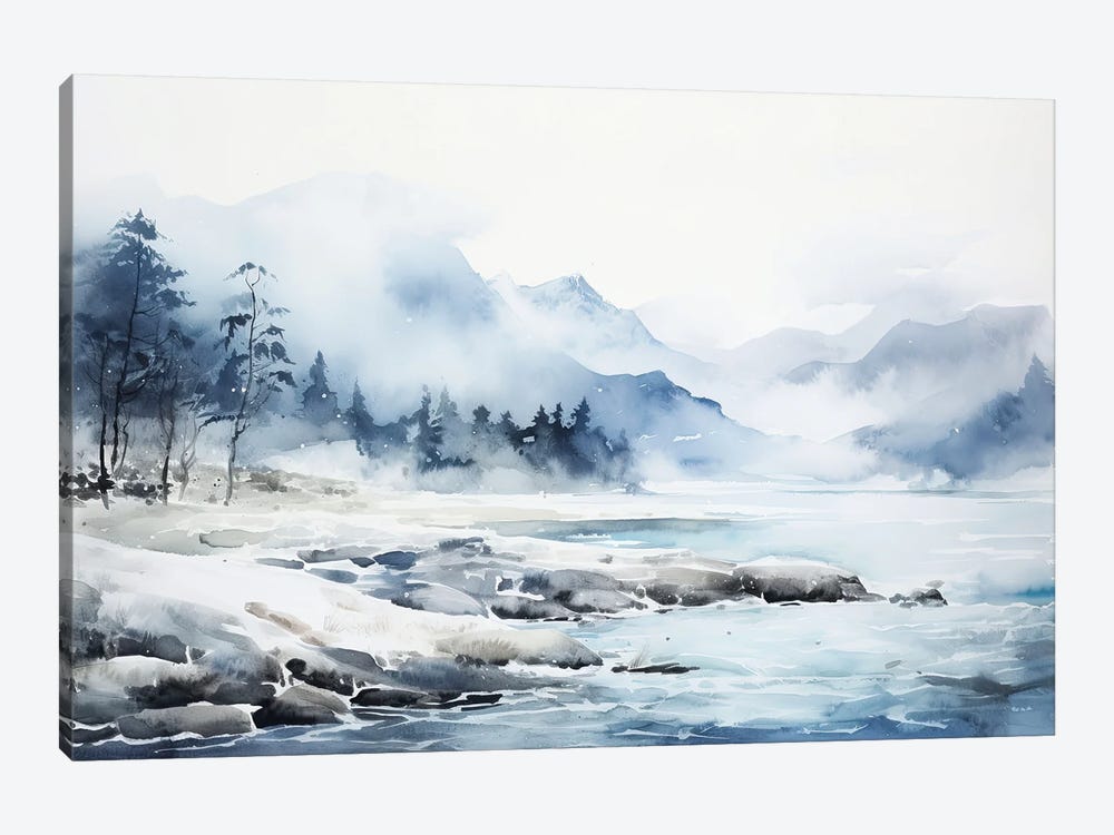 Foggy Blue Mountains by Ana Ozz 1-piece Canvas Print