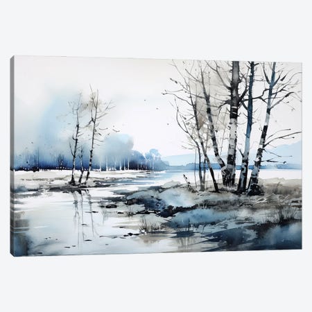 Early Spring Blue Landscape Canvas Print #AOZ191} by Ana Ozz Canvas Art