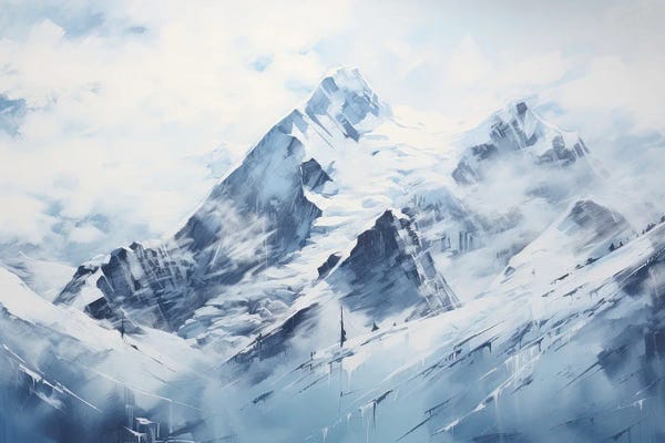 Ana Ozz: Watercolor Blue Mountains by Ana Ozz