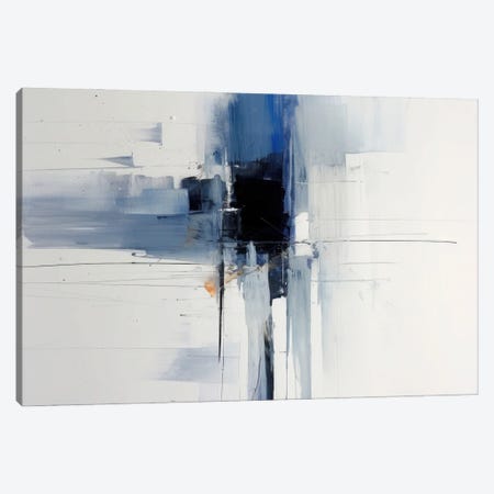 Blue Watercolor And Acrylic Abstraction Canvas Print #AOZ198} by Ana Ozz Canvas Artwork