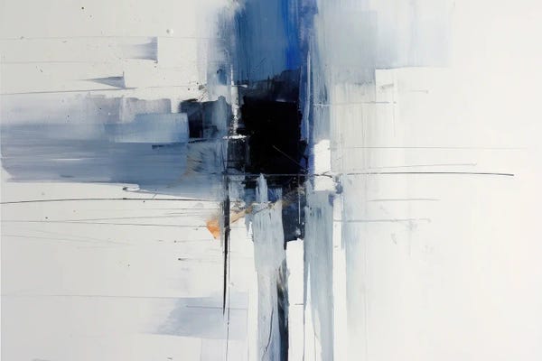 Giclee Features: Blue Watercolor And Acrylic Abstraction by Ana Ozz