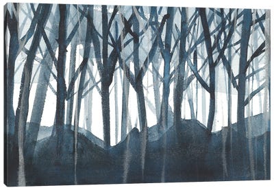 Blue Forest Canvas Art Print - Subtle Landscapes