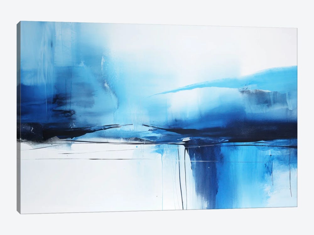 Blue And White Abstraction by Ana Ozz 1-piece Canvas Artwork