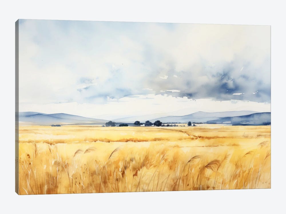 Summer Field With Curly Clouds by Ana Ozz 1-piece Canvas Print