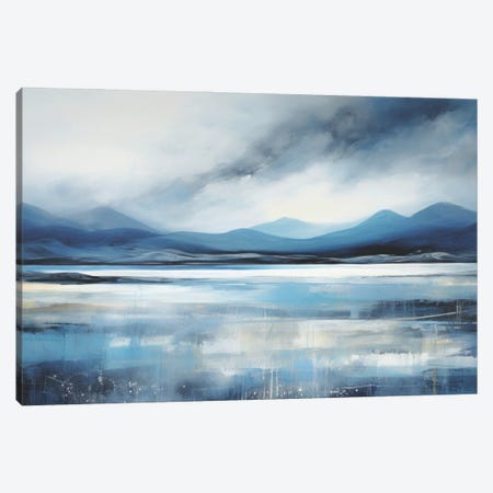 Blue Abstract Lake Canvas Print #AOZ204} by Ana Ozz Art Print