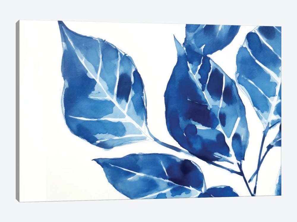 Blue Leaves II by Ana Ozz 1-piece Canvas Print