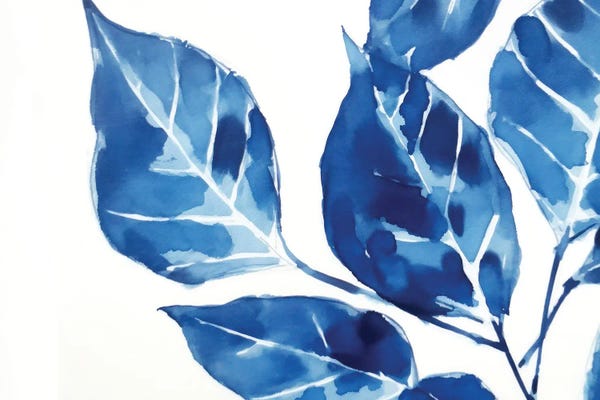 Ana Ozz: Blue Leaves II by Ana Ozz