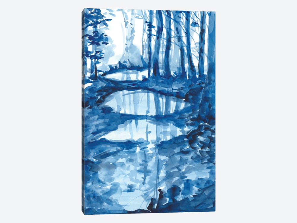 Watercolor Trees Reflection by Ana Ozz 1-piece Canvas Art Print