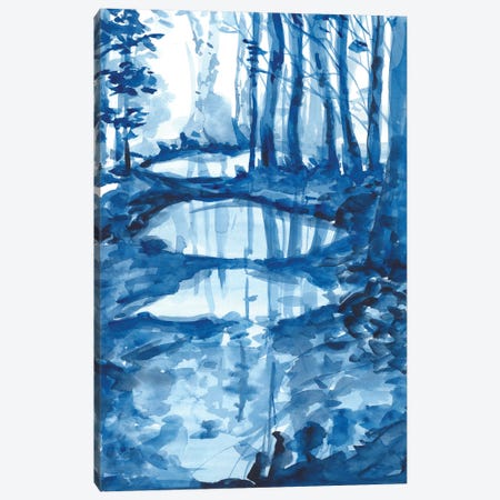 Watercolor Trees Reflection Canvas Print #AOZ21} by Ana Ozz Canvas Art Print