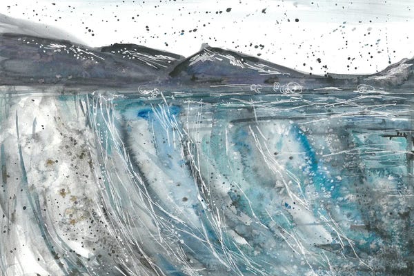 Ana Ozz: Watercolor Abstract Beach by Ana Ozz