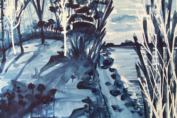 Blue Lake Watercolor