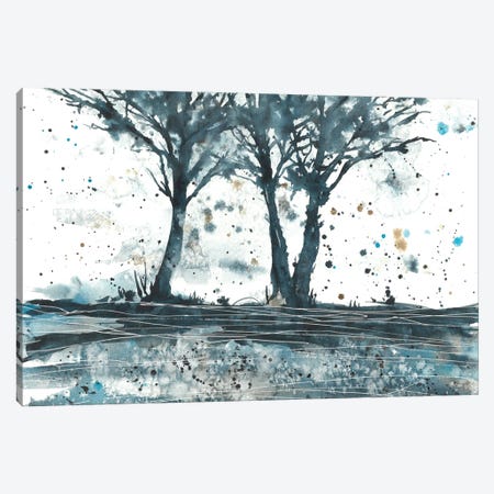 Abstract Blue And Brown Watercolor Canvas Print #AOZ26} by Ana Ozz Canvas Art