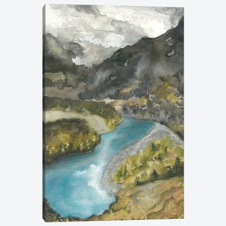 Blue Lake In Mountains Canvas Print #AOZ28} by Ana Ozz Canvas Print