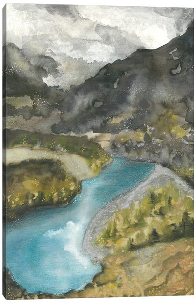 Blue Lake In Mountains Canvas Art Print - Ana Ozz