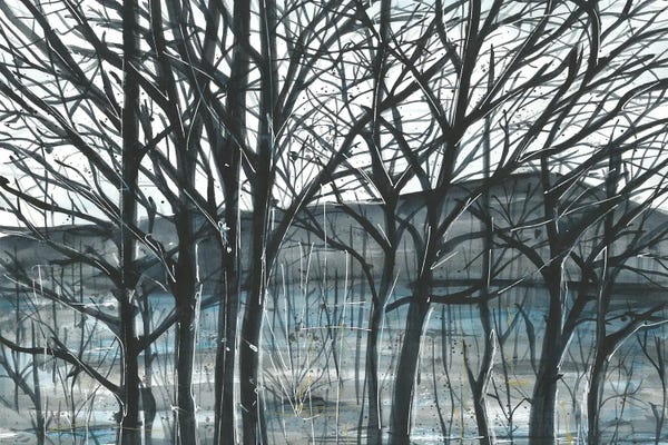 Ana Ozz: Dark Blue Watercolor by Ana Ozz