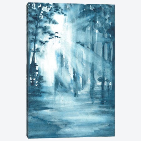 Morning Blue Forest Canvas Print #AOZ2} by Ana Ozz Canvas Artwork