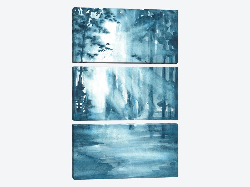 Morning Blue Forest by Ana Ozz 3-piece Art Print