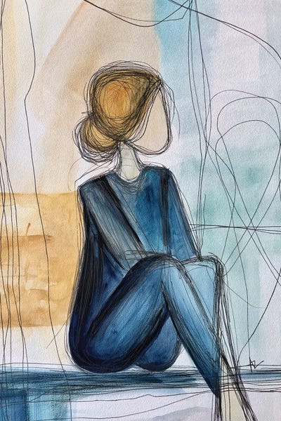 Waiting Silence by Ana Ozz framed wall art