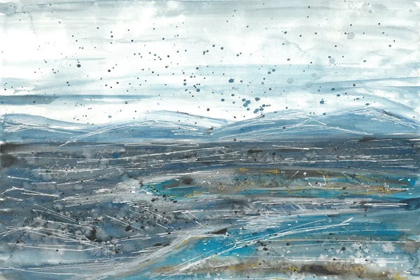 Ana Ozz: Blue Ocean Watercolor by Ana Ozz