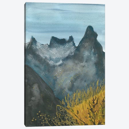 Blue Snowy Mountains Watercolor Canvas Print #AOZ37} by Ana Ozz Canvas Art Print