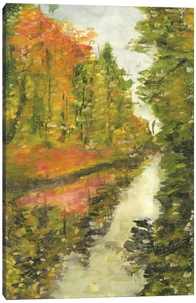 Autumn Watercolor Landscape Canvas Art Print - Ana Ozz