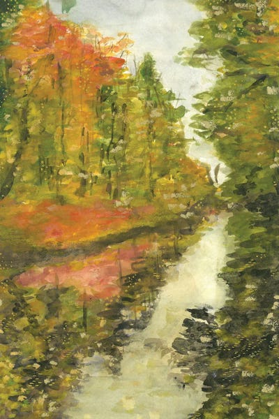 Ana Ozz: Autumn Watercolor Landscape by Ana Ozz