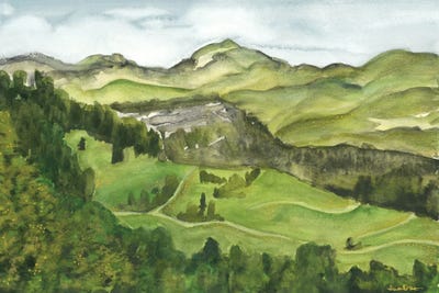 Green Mountains Inspirational Landscape by Ana Ozz canvas print