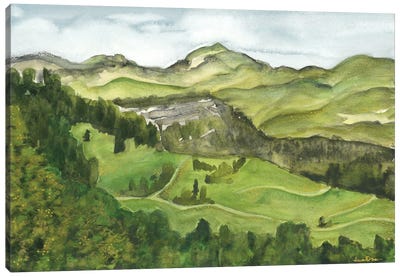Green Mountains Inspirational Landscape Canvas Art Print - Ana Ozz