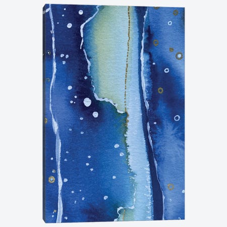 Blue Abstract Painting Canvas Print #AOZ42} by Ana Ozz Art Print