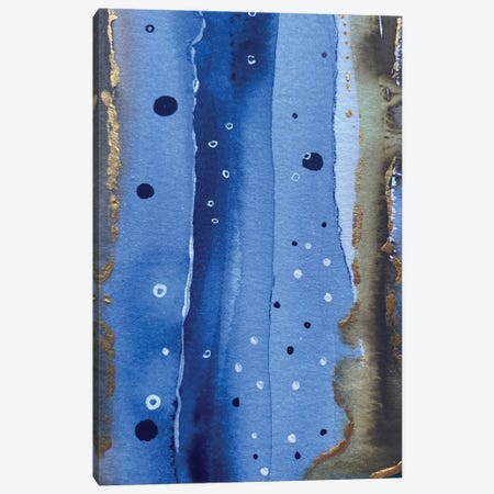 Blue And Brown Abstract Painting Canvas Print #AOZ43} by Ana Ozz Art Print