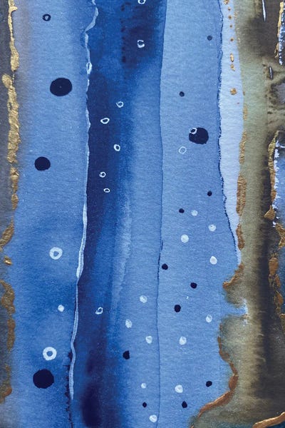 Ana Ozz: Blue And Brown Abstract Painting by Ana Ozz