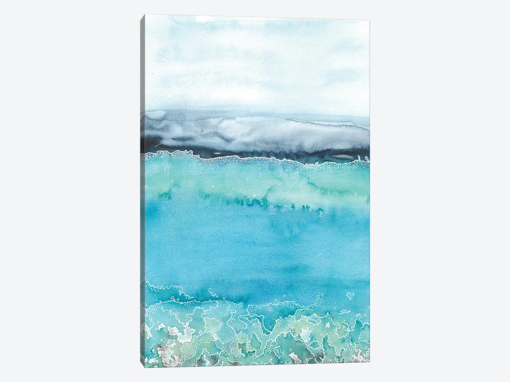 Light Blue Water Painting by Ana Ozz 1-piece Canvas Wall Art